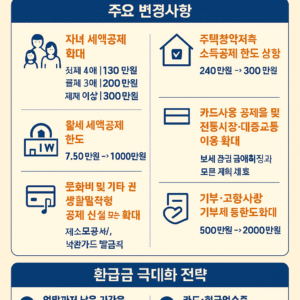 2026년 연말정산 변경사항과 환급금 극대화 전략을 설명하는 인포그래픽