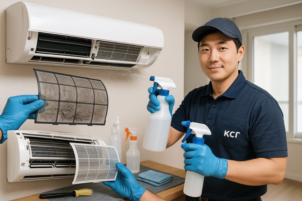 에어컨 냄새 제거를 위한 필터 청소와 냉각핀 세정 전체 과정을 보여주는 완벽 가이드 썸네일