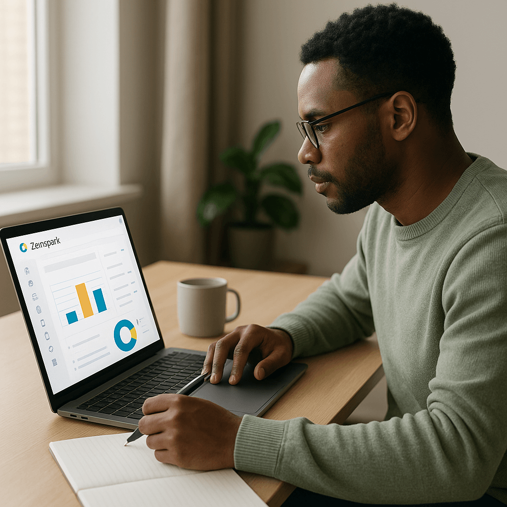 젠스파크를 활용하여 생산적으로 작업하는 사용자의 모습