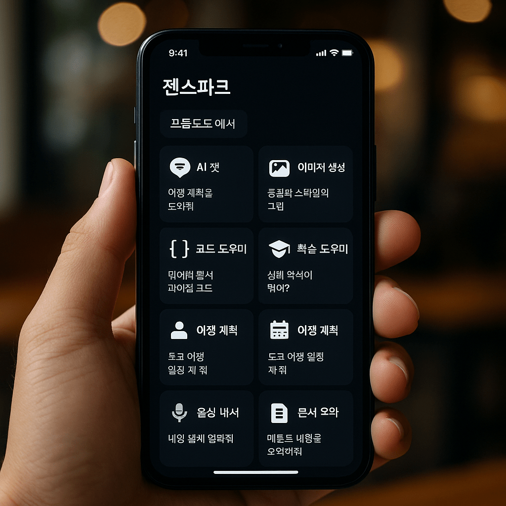 젠스파크 프롬프트 예시 화면, 다양한 활용 사례