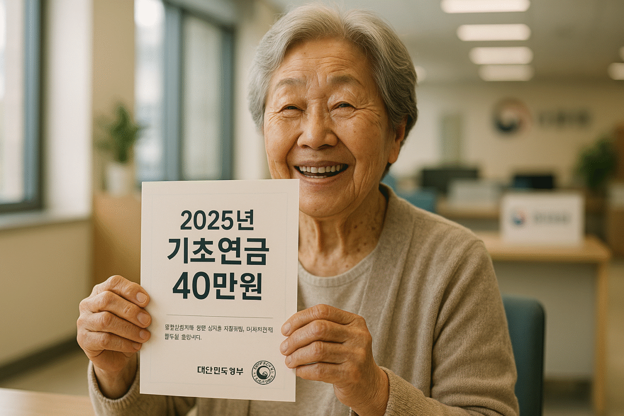 2025년 기초연금 40만원 인상 안내 썸네일 이미지
