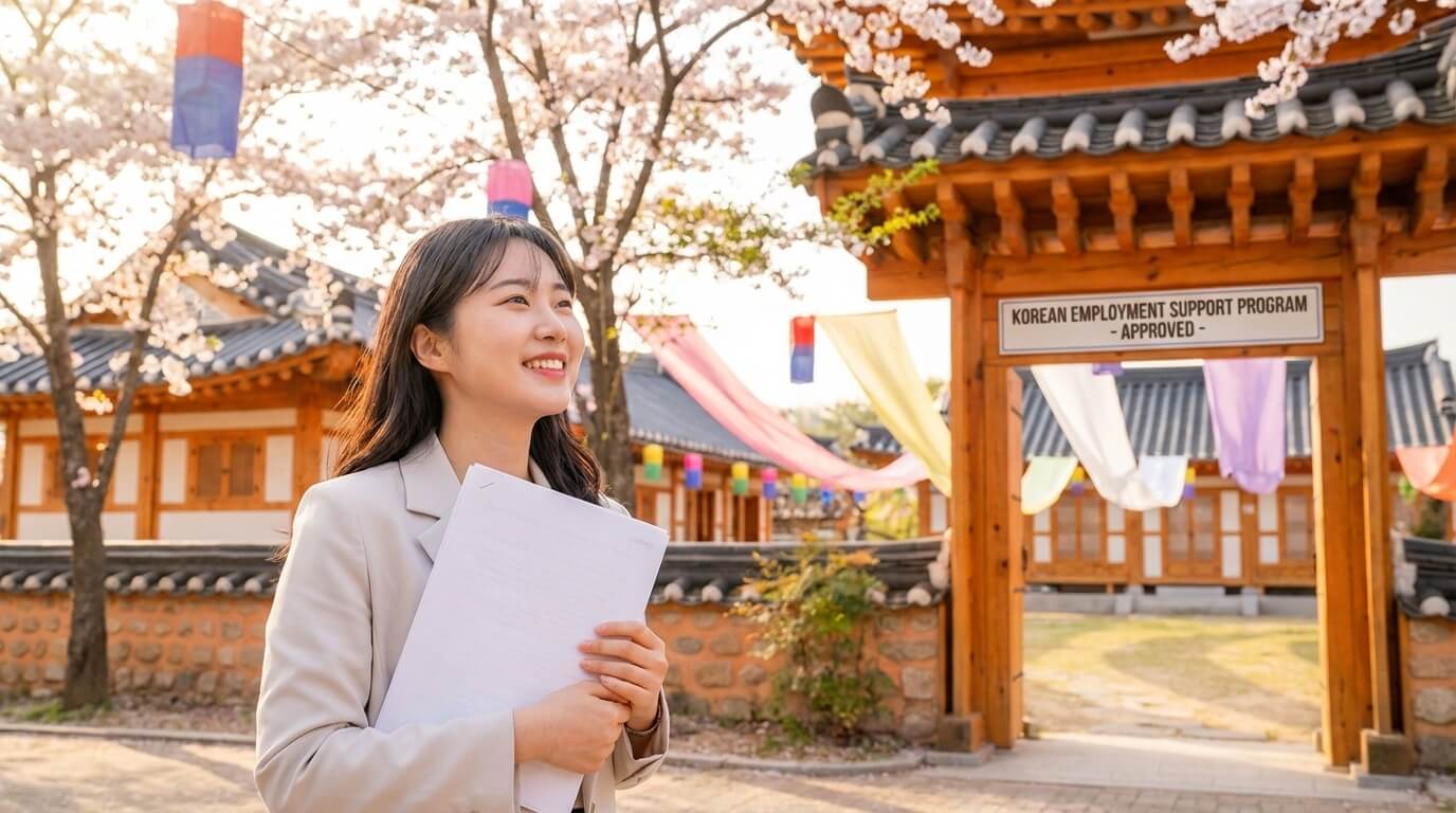 국민취업지원제도 승인을 받고 희망찬 표정의 구직자