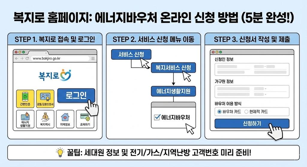 에너지바우처 온라인 신청 방법 - 복지로 홈페이지