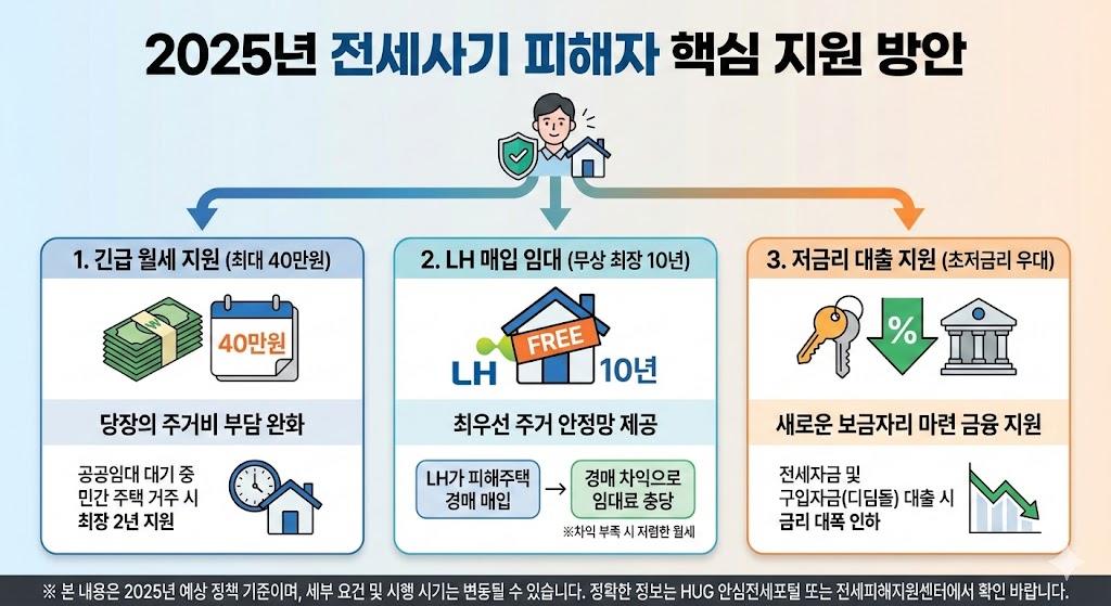 전세사기 피해자 지원금 완벽 가이드 2025: 월세부터 LH주택까지 모든 지원받기