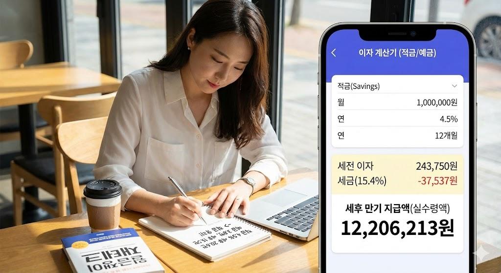 💰 이자 계산기 – 적금·예금 세후 실수령액 정확히 계산