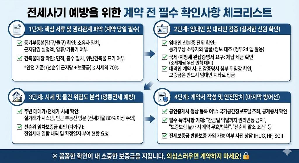 전세사기 예방을 위한 계약 전 확인사항 체크리스트
