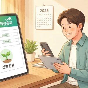 새희망홀씨 대출 신청하는 사람 일러스트