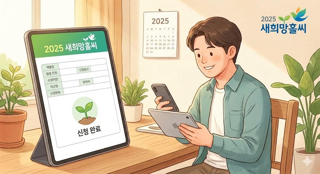 새희망홀씨 대출 신청하는 사람 일러스트