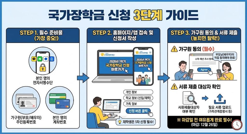 국가장학금 신청 3단계 가이드