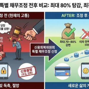 5년 이상 연체자 특별 채무조정 전후 비교 - 최대 80% 탕감, 최장 10년 분할상환