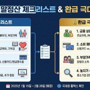 2025 연말정산 체크리스트와 환급 극대화 전략을 정리한 인포그래픽 이미지