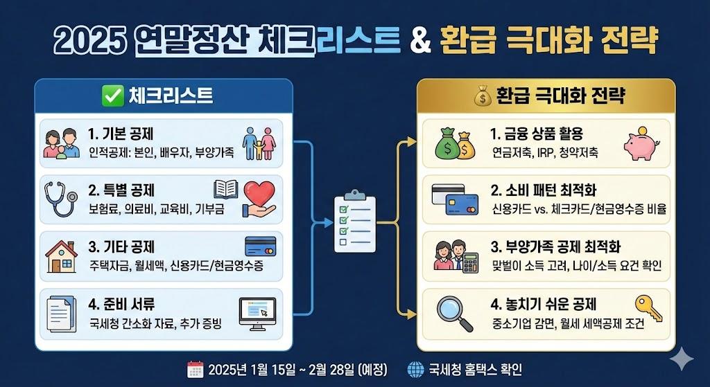 월급쟁이 연말정산 체크리스트 2025 – 빠진 항목 없이 환급 받기