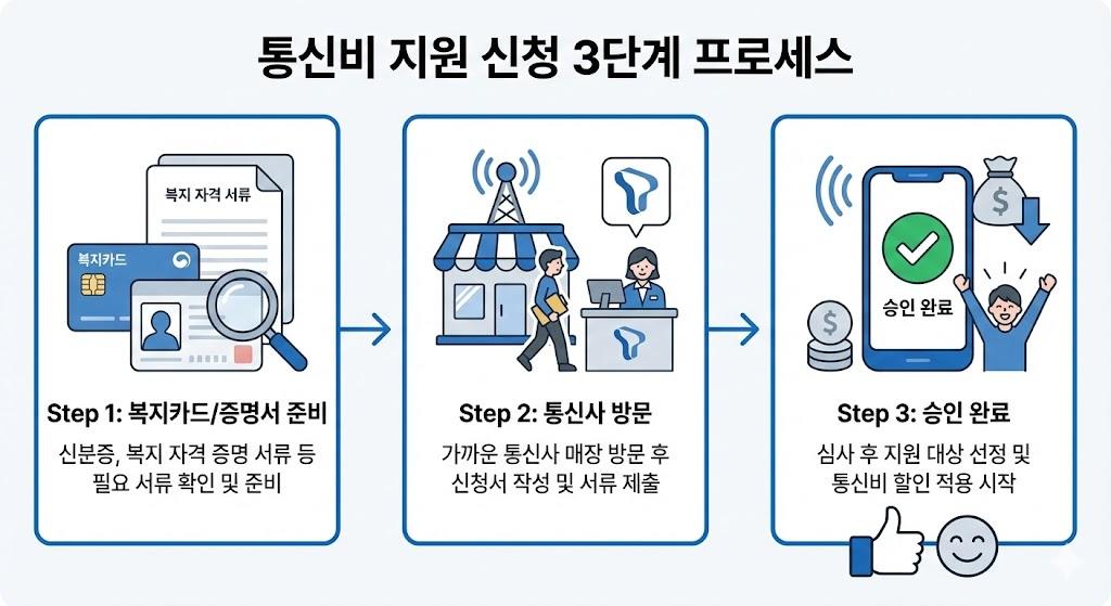 통신비 지원 신청 3단계 가이드