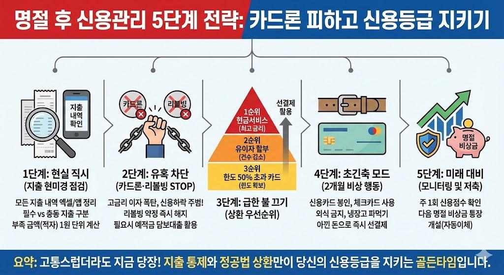 명절 후 신용관리 전략, 카드론 피하고 신용등급 지키기 5단계 안내