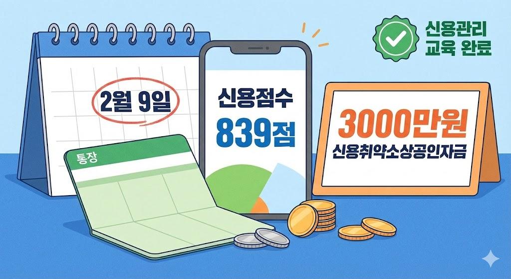 신용점수 839점 이하 소상공인을 위한 3천만원 신용취약소상공인자금 신청 안내