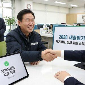 2026년 새출발기금 재기지원으로 채무조정 중에도 자금 지원 받는 모습