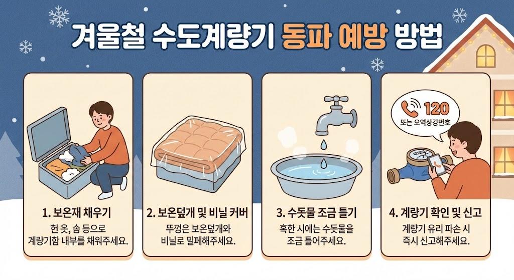수도관 동파 시 헤어드라이어와 따뜻한 물로 차분히 녹이는 응급 대처 방법
