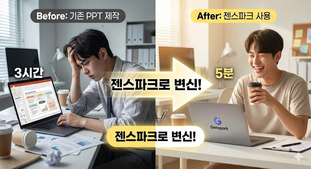 젠스파크 PPT로 변신 – 야근 없이 프로처럼 슬라이드 완성