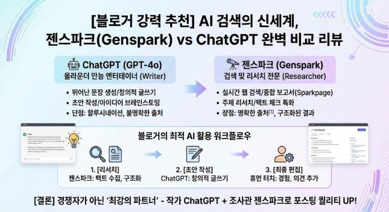 젠스파크 vs ChatGPT 비교 - 블로거가 추천하는 AI 검색 도구 젠스파크 리뷰