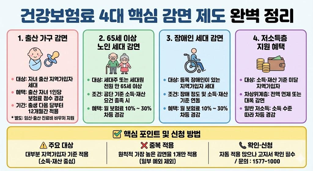 출산·장애인·저소득층 건강보험료 감면 제도 신청 방법 및 혜택 정보