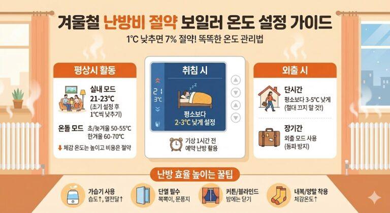 겨울철 난방비 절약을 위한 보일러 온도 설정 가이드