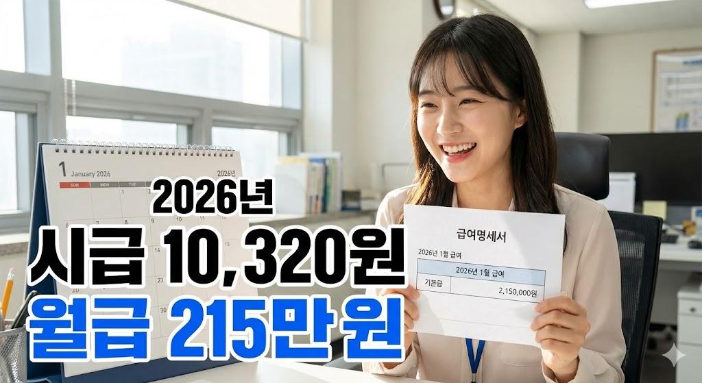 2026년 최저임금 인상으로 월급 215만원 받는 직장인