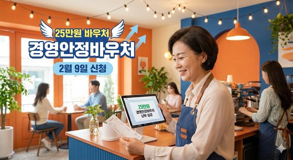 소상공인 경영안정바우처 25만원으로 고정비 부담을 덜고 있는 소상공인의 모습