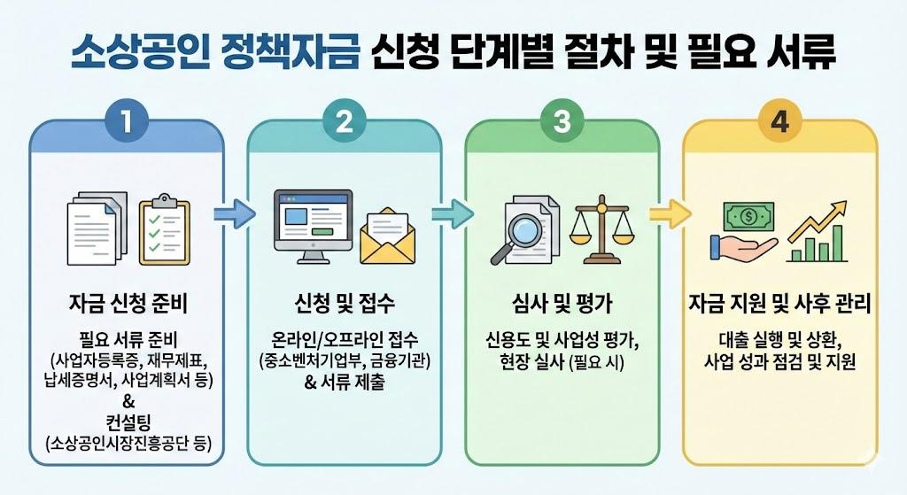 소상공인 정책자금 신청 단계별 절차와 필요 서류 안내