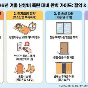 겨울 난방비 폭탄 대비, 전기·가스요금 절약 방법 및 에너지바우처 지원 완벽 안내