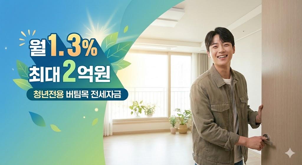 보증금이 부담스럽다면? 청년전용 버팀목전세자금 1.3% 저금리 완벽가이드 (최대 2억원)