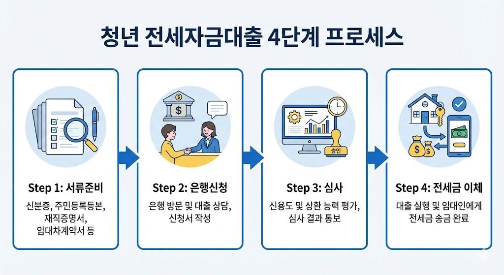 청년전용 버팀목전세자금 신청 4단계 프로세스