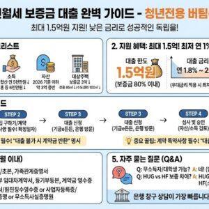 2026년 청년 전월세 보증금 대출 완벽 가이드 - 최대 1.5억원 낮은 금리