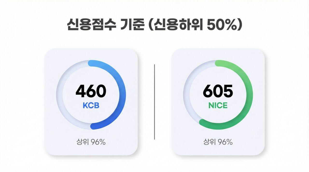 사업자 햇살론카드 신용점수 기준 KCB 870점 NICE 884점 이하 신청 가능, 최악의 신용등급 KCB 460점 NICE 605점도 승인받은 실제 사례