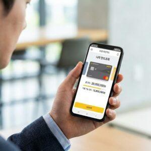 신용카드 앱에서 한도를 조회하는 모습