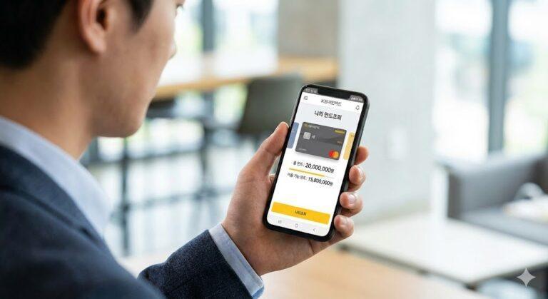 신용카드 앱에서 한도를 조회하는 모습