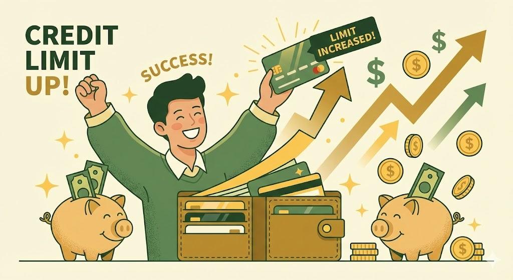 신용카드 한도가 올라서 기뻐하는 사람의 모습