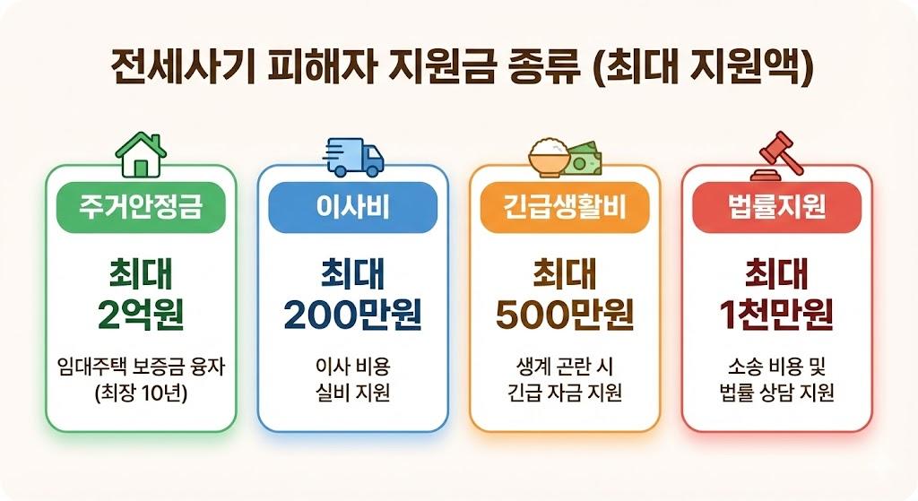 전세사기 피해자 4가지 지원금 종류 및 금액