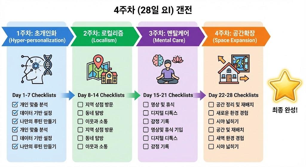 4주에 걸친 30일 라이프스타일 트렌드 챌린지 단계별 실행 가이드