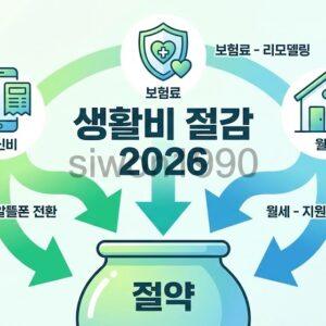 생활비 절감 2026, 통신비 보험료 월세 절약 전략 한눈에 보기