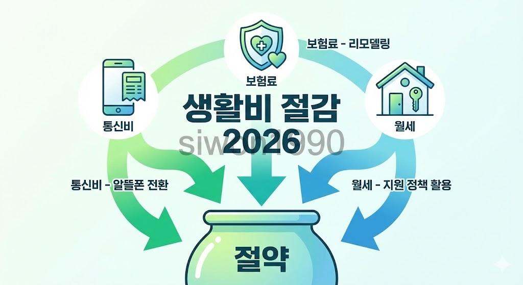 생활비 절감 완벽 가이드 2026, 통신비·보험료·월세 절약 꿀팁