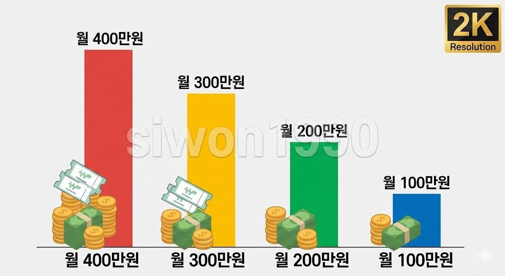 월소득별 정부 지원금 규모 비교 분석