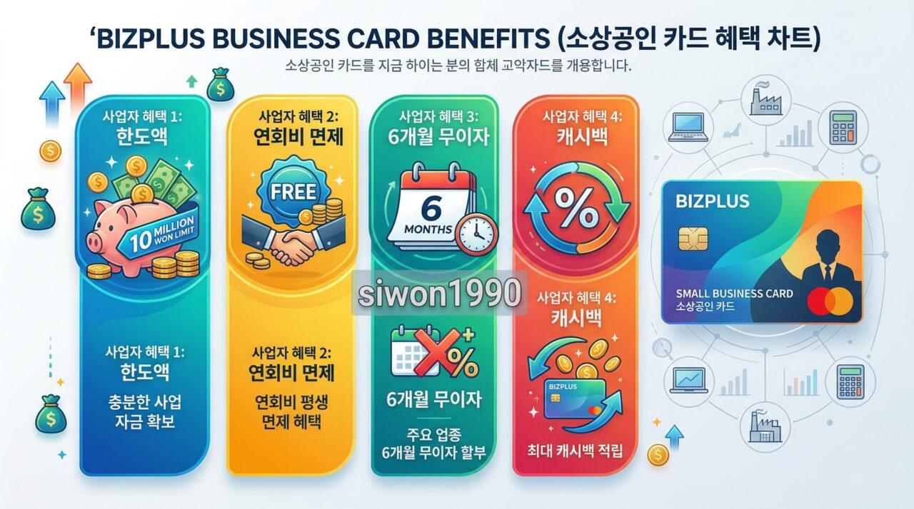 소상공인 비즈플러스카드 혜택 4가지 인포그래픽