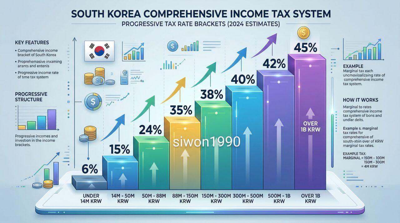 종합소득세 신고 세율 구간 6%부터 45%까지 누진세율 비교표