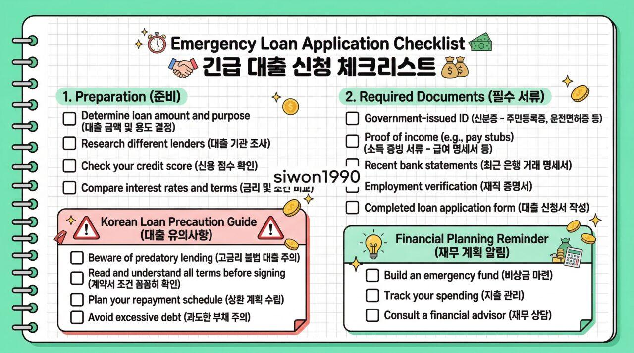 비상금 대출 신청 전 체크리스트 주의사항