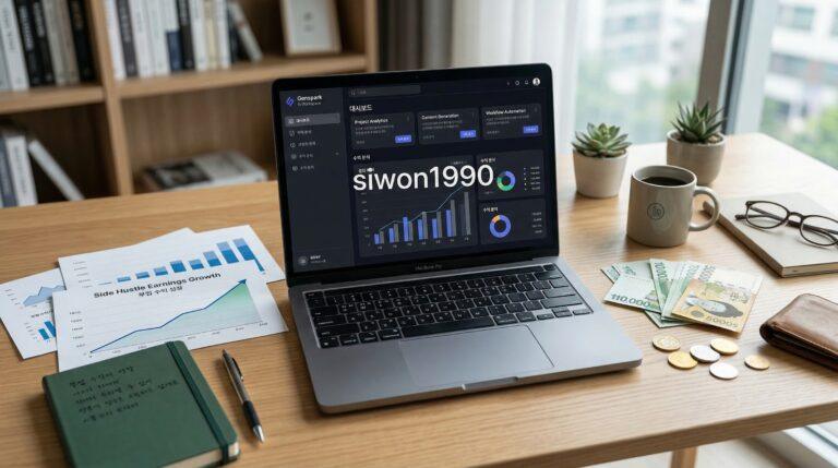 젠스파크 AI 부업 수익화 노트북 워크스페이스 화면