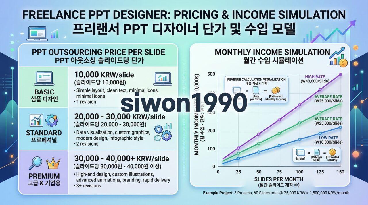 젠스파크 슬라이드 부업 PPT 외주 단가 수익 시뮬레이션