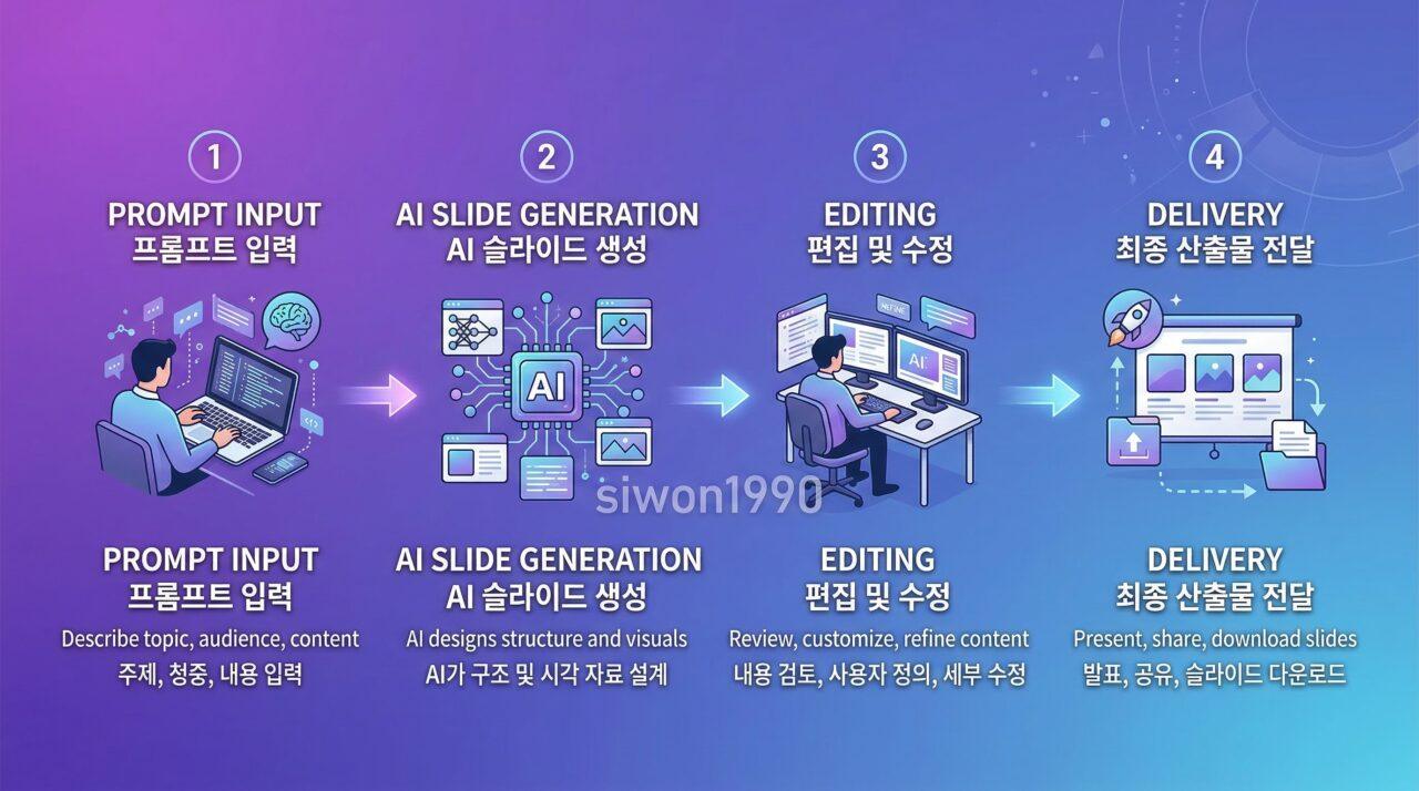 젠스파크 슬라이드 부업 제작 프로세스 4단계