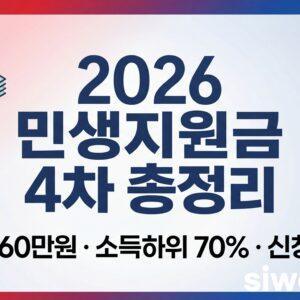 2026 민생지원금 4차 소득하위 70% 대상 금액 신청방법 총정리 썸네일