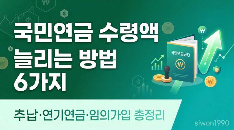 국민연금 수령액 늘리기 추납 연기연금 임의가입 총정리 대표 썸네일