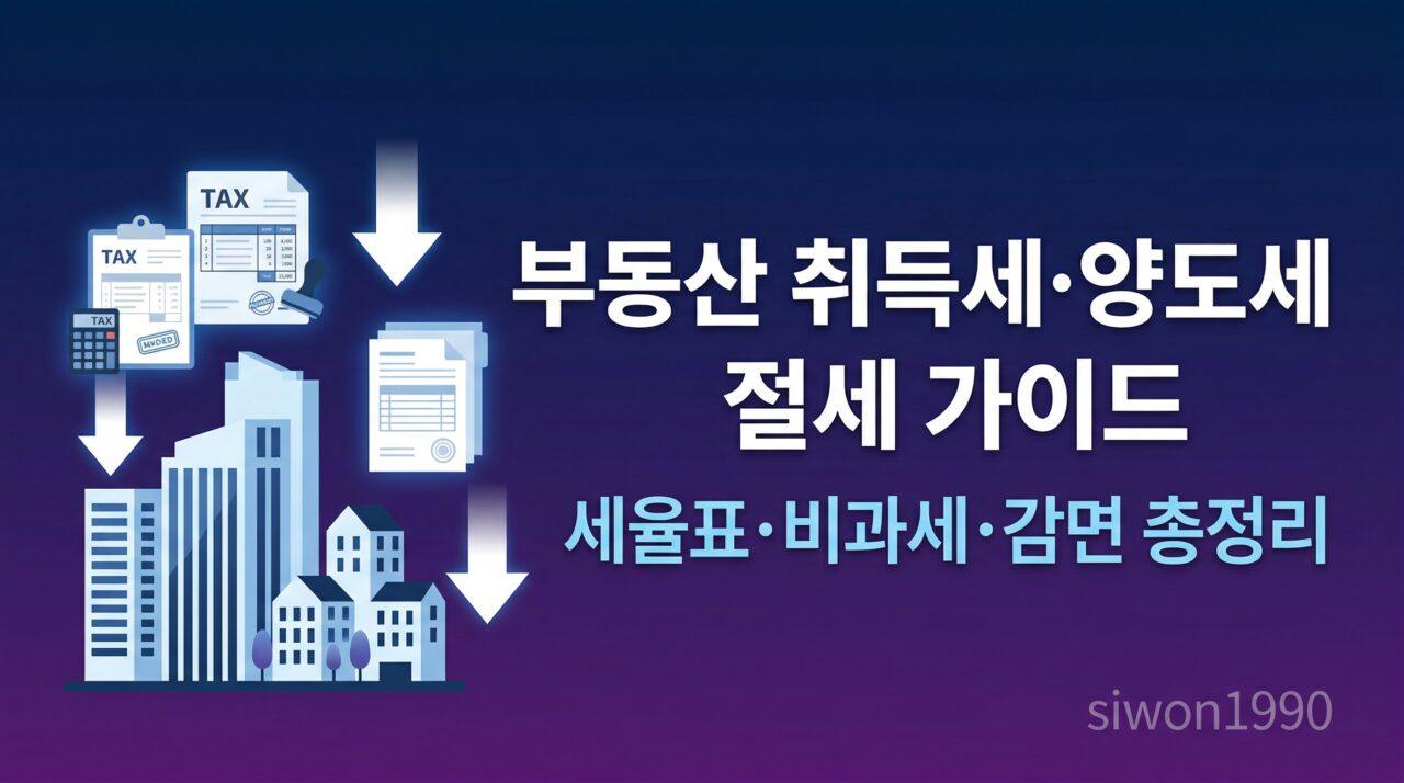 부동산 취득세 양도세 절세 가이드 – 세율표·비과세·감면 총정리